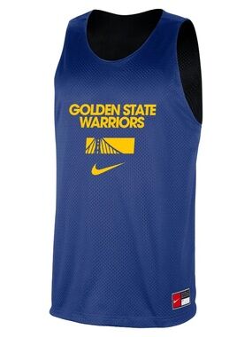 Nike NBA Golden State Warriors Courtside Practice Jersey FZ7765-495 (Blue/Black)
